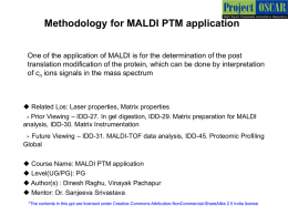 Methodology for MALDI PTM application