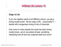 Lecture 10: Origin of Life, Autocatalysis