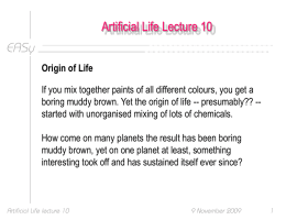 Lecture 10: Origin of Life, Autocatalytic sets