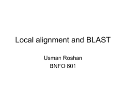 Local alignment and BLAST
