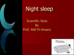 Night sleeping - Home - KSU Faculty Member websites