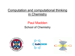 Computation and computational thinking in chemistry