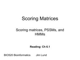 Scoring Matrices