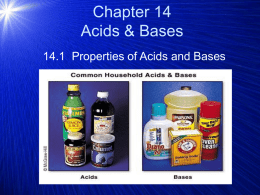 Chapter 15 Acids & Bases