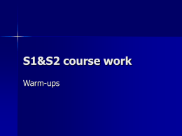 S1&S2 course work