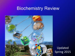 Ch. 3 Biochemistry Review PowerPoint
