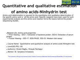 Quantitative and qualitative estimation of amino acids