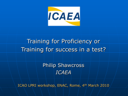 ICAEA_Shawcross_Rome Training for proficiency