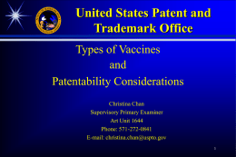 Types of Vaccines and Patentability Considerations