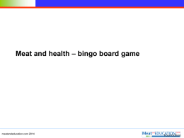 Meat and health bingo board game