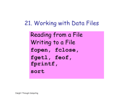 Working with Data Files