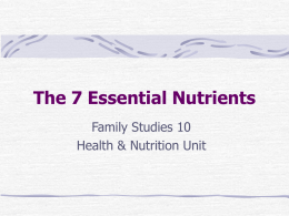 The 7 Essential Nutrients