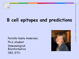 B cell epitopes and predictions - CBS