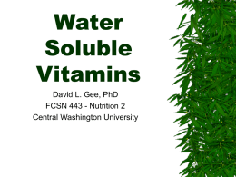 Water Soluble Vitamins - Central Washington University
