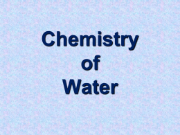 Chemistry of Water Notes