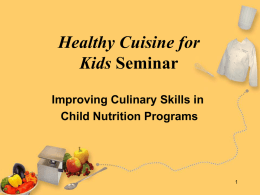 Planning a Healthy Cuisine for Kids Workshop