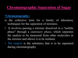 Chromatographic Separation of Sugar
