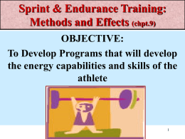Sprint & Endurance Training: Methods and Effects