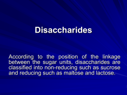 Disaccharides - Home - KSU Faculty Member websites