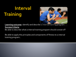Interval Training - PE-Teaching