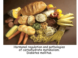 Hormonal regulation and pathologies of carbohydrate metabolism