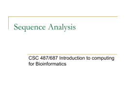 Lecture 5. Sequence Analysis