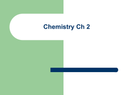 Ch 2 Chemistry - My Teacher Pages