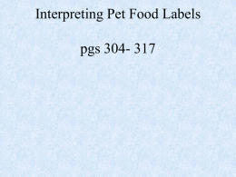 Interpreting Pet Food Labels