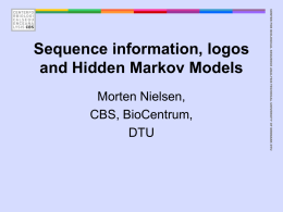 Sequence information, Logos and HMMs - CBS
