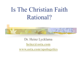 RationalFaithLecture - Heinz Lycklama`s Website