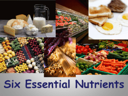 Six Essential Nutrients Six Essential Nutrients