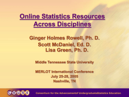 On-line Statistics Resources across Disciplines