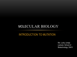 Molecular Biology (Ms. Lucky Juneja)