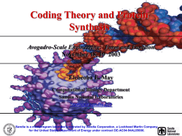 Biological Coding Theory Error-Control Code Models for Prokaryotic