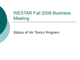 WESTAR Fall 2008 Business Meeting