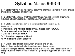 Syllabus Notes - Southwest High School