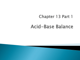 Egan Ch 13.1 Acid-Base Balance