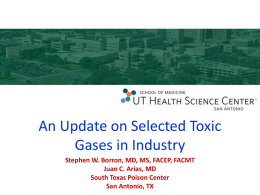 toxic gases An update on selected EAPCCT Wikitox