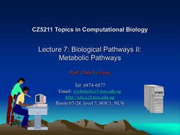 Biological Pathways II: Metabolic Pathways