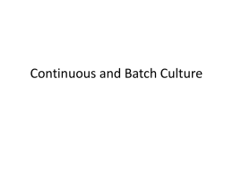 Continuous and Batch Culture