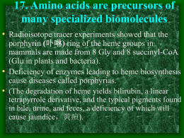 17. Amino acids are precursors of many specialized biomolecules