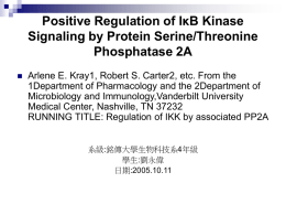 Positive Regulation of IκB Kinase Signaling by Protein