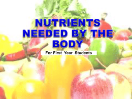 nutrients needed by the body