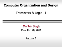 Transistors and Logic - I (Feb 28