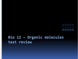 Bio 12 – Organic molecules test review