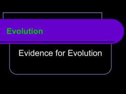 Evidence for Evolution Notes - Liberty Union High School District