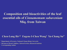 CompoPOSTER 6 CHEN LUNG HO sition and bioactivities of the