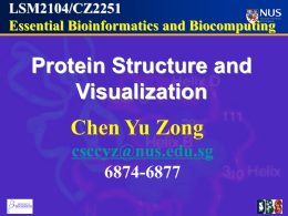 Lect 9: BioMacromolecular Visualization I: Principles of