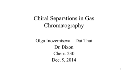 Chiral Separations in Gas Chromatography