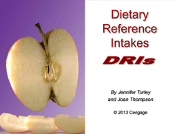 Recommended Dietary Allowances (RDA`s)